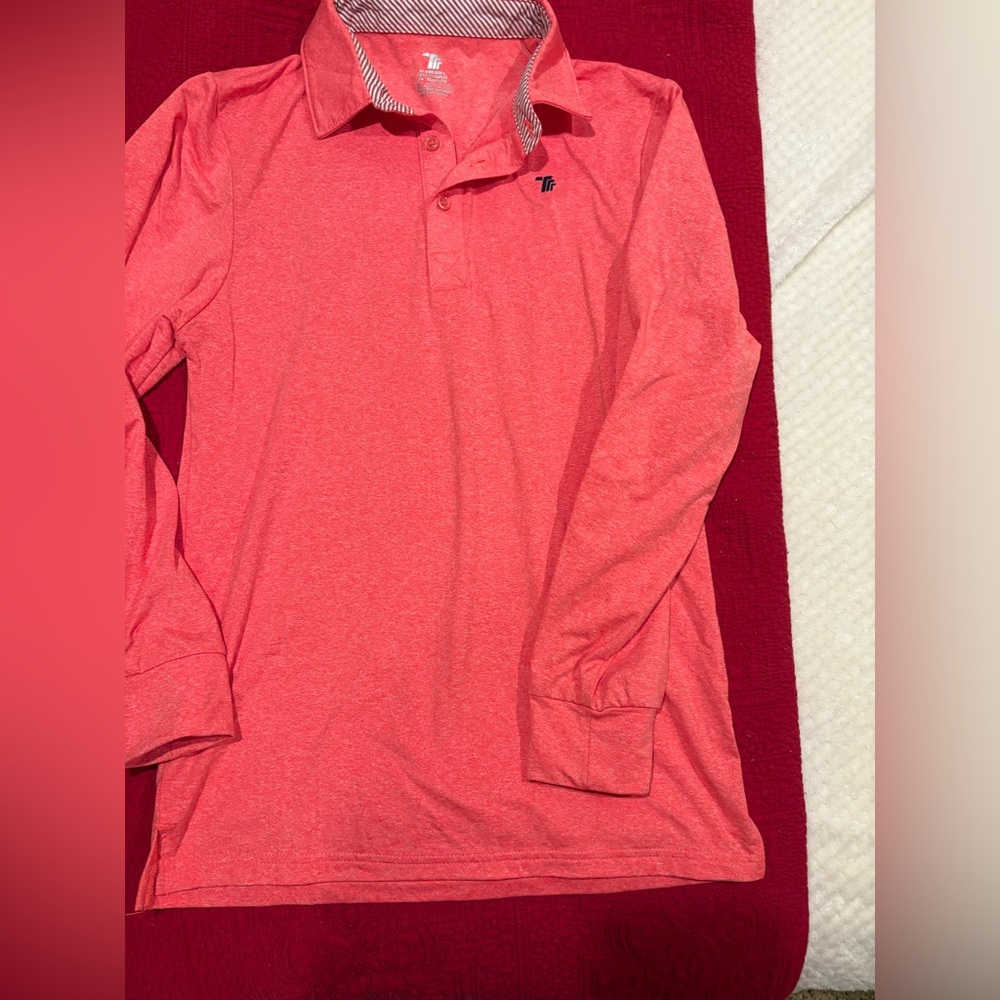 Red Long Sleeve Polo Shirt